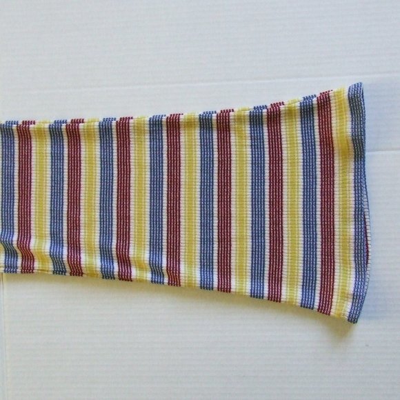Zara flared pants knit loungewear red yellow blue ribbed striped cozy pants - Picture 8 of 11